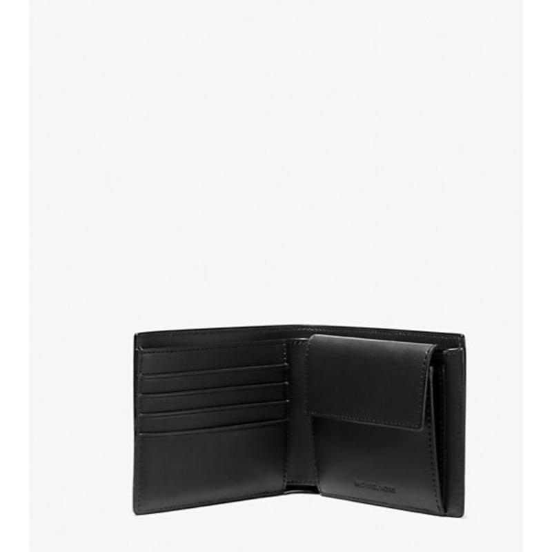 Portefeuille compacrt Hudson en cuir avec logo signature 