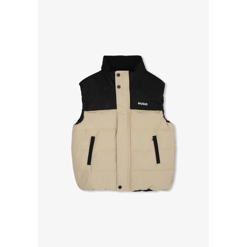 JACKET PADDED GILET WHITH LOGO PRINT