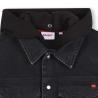 BLACK-DENIM JACKET WITH FLEECE HOOD KIDS 