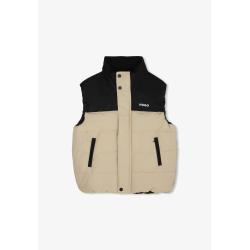 JACKET PADDED GILET WHITH LOGO PRINT KIDS 
