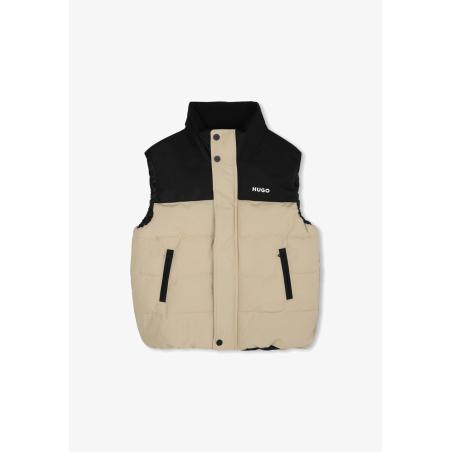 JACKET PADDED GILET WHITH LOGO PRINT KIDS 