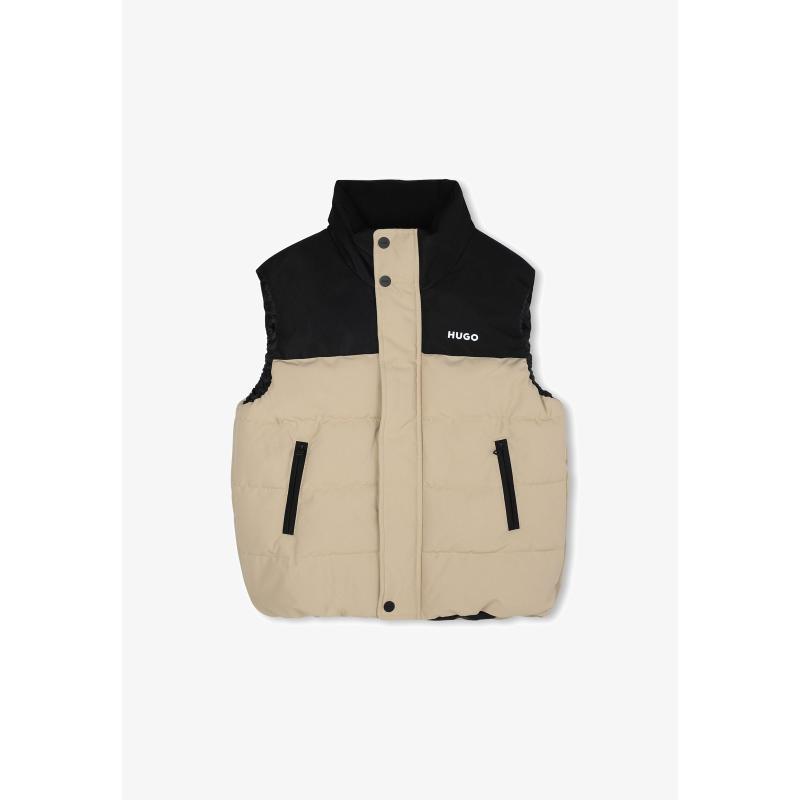 JACKET PADDED GILET WHITH LOGO PRINT KIDS 4-5