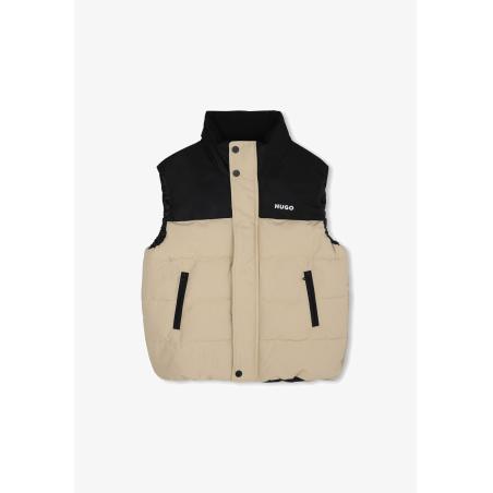 JACKET PADDED GILET WHITH LOGO PRINT KIDS 4-5
